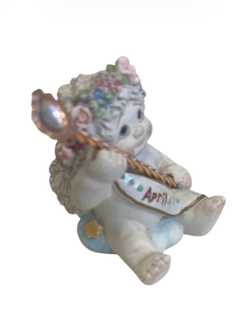 VINTAGE 2002 DREAMSICLES APRIL CHERUB ANGEL W/ APRIL BIRTH STONE #11654 - Picture 3 of 3
